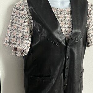 URBAN leather Vest Black Leather Vest M made in USA Motorcycle Vest Unisex